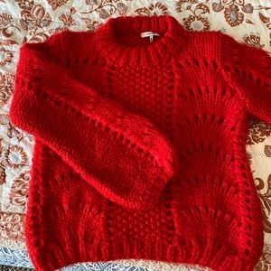 Ganni Juliard mohair sweater red